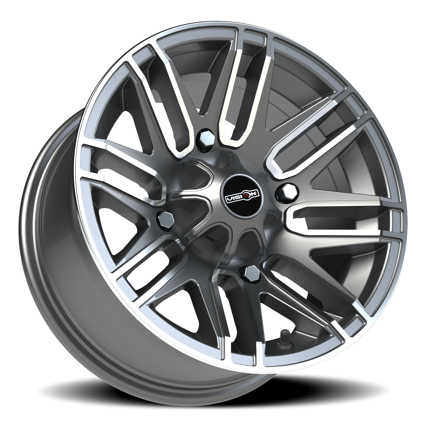 Vision Assault 14X7 Gunmetal Machined Face Wheel