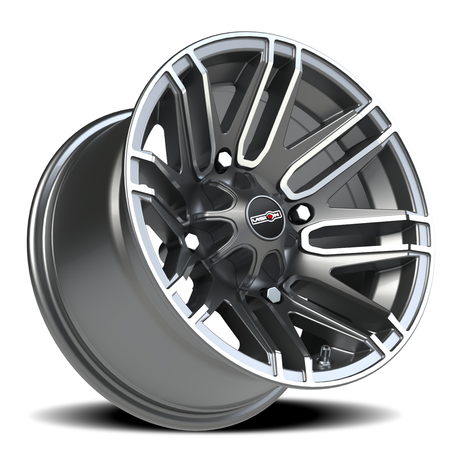 Vision Assault 14X8 Gunmetal Machined Face Wheel