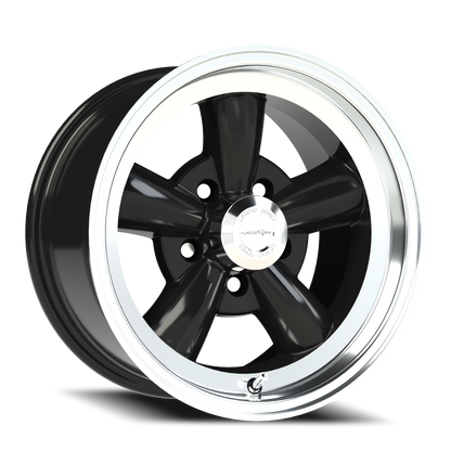 Vision 5 15X8 Gloss Black Machined Lip Wheel