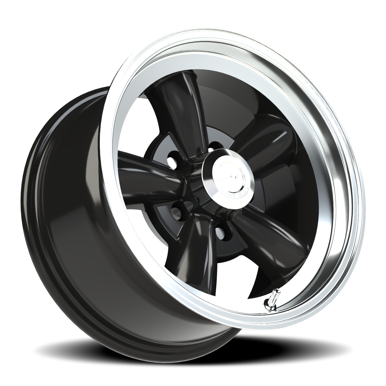 Vision 5 15X8 Gloss Black Machined Lip Wheel