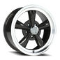 Vision 5 17X8 Gloss Black Machined Lip Wheel