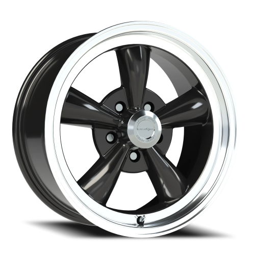 Vision 5 17X9 Gloss Black Machined Lip Wheel