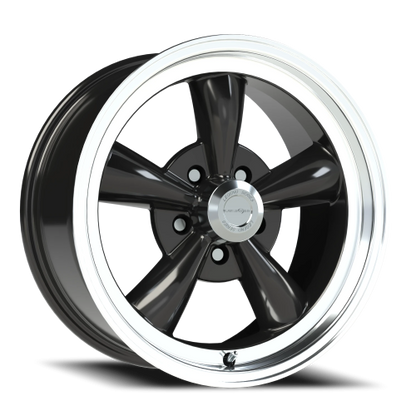 Vision 5 17X9 Gloss Black Machined Lip Wheel