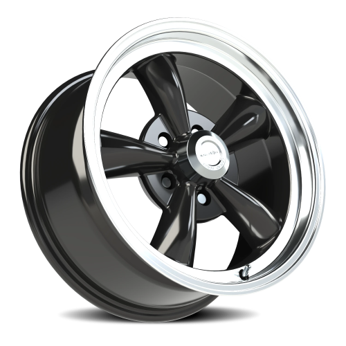 Vision 5 17X9 Gloss Black Machined Lip Wheel