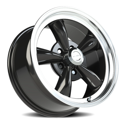 Vision 5 17X9 Gloss Black Machined Lip Wheel
