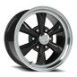 Vision 5 17X8 Gloss Black Machined Lip Wheel