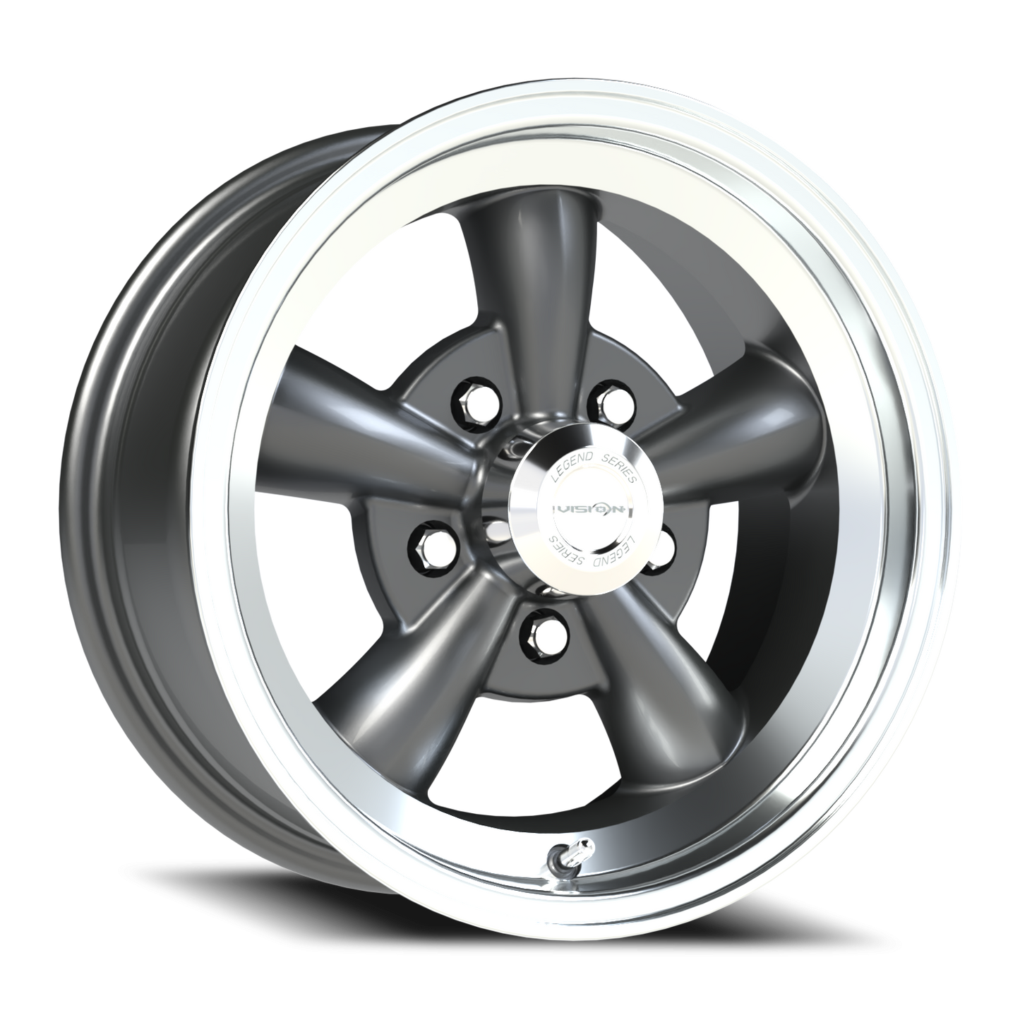 Vision 5 15X7 Gunmetal Machined Lip Wheel