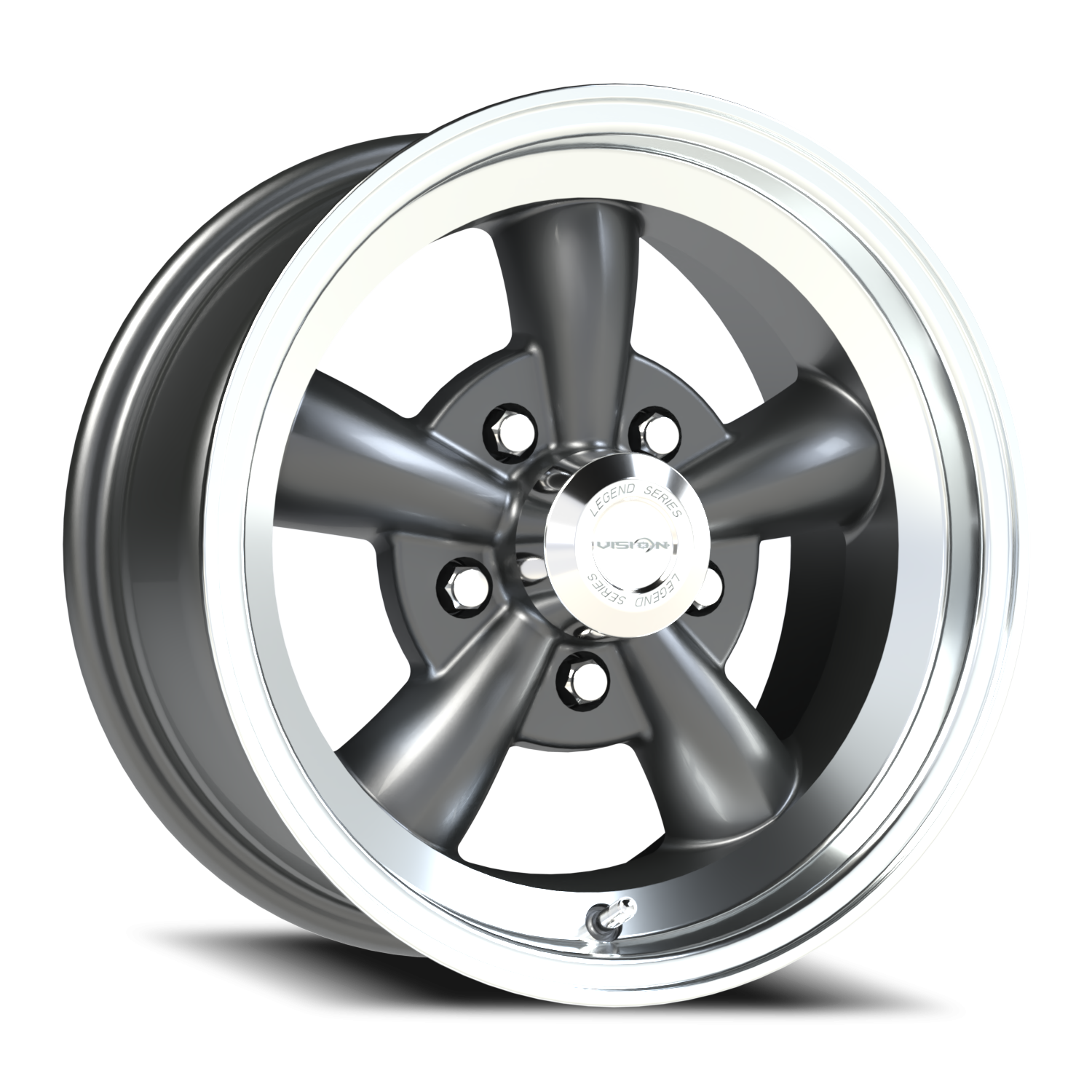 Vision 5 15X7 Gunmetal Machined Lip Wheel