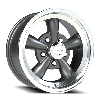 Vision 5 15X7 Gunmetal Machined Lip Wheel