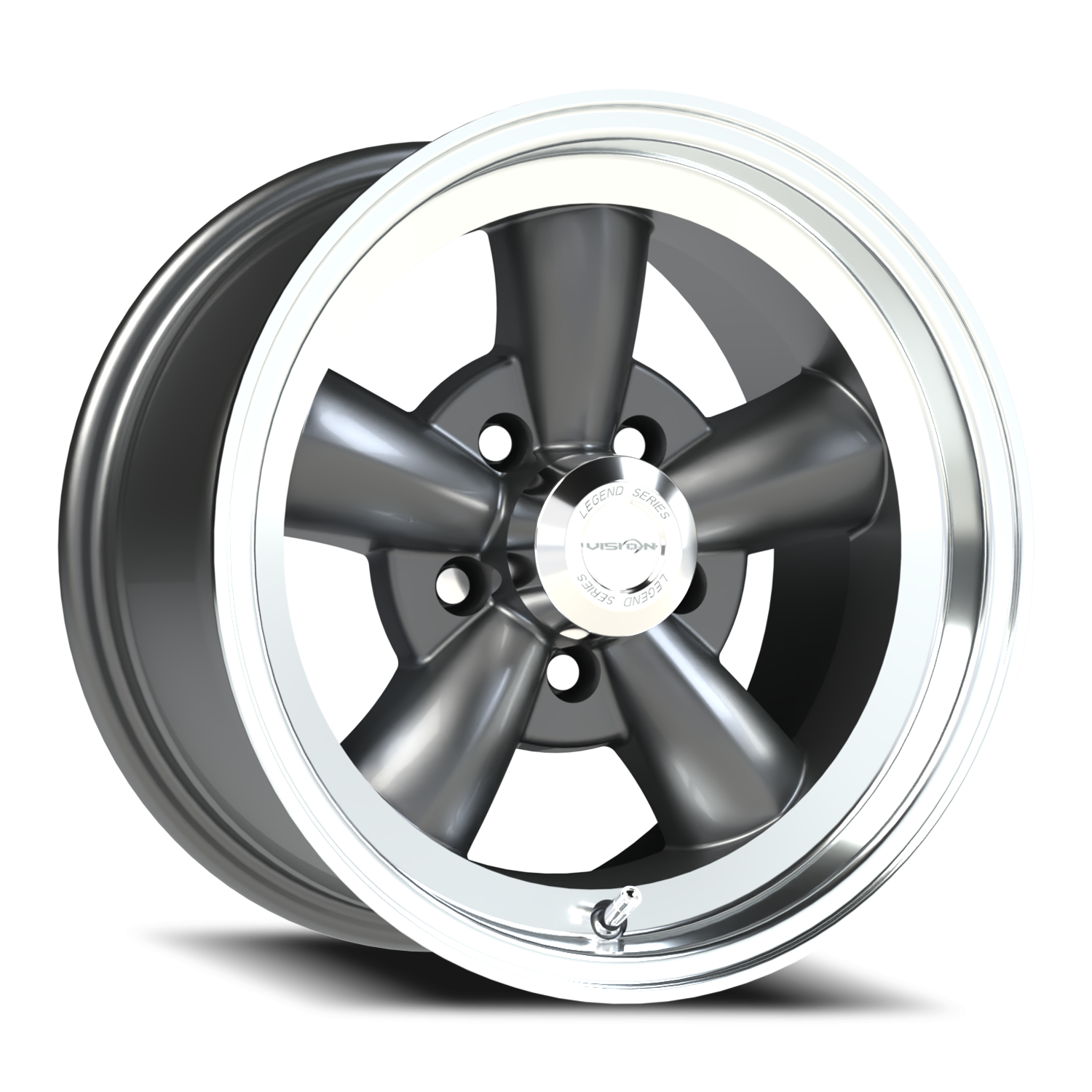 Vision 5 15X8 Gunmetal Machined Lip Wheel