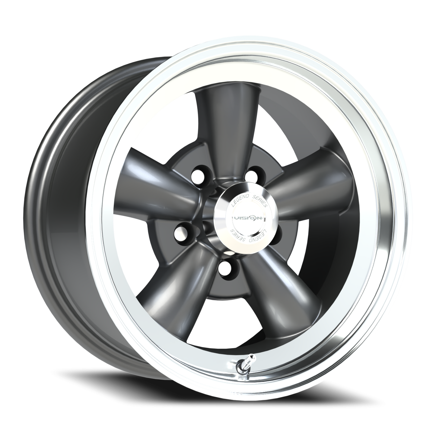 Vision 5 15X8 Gunmetal Machined Lip Wheel