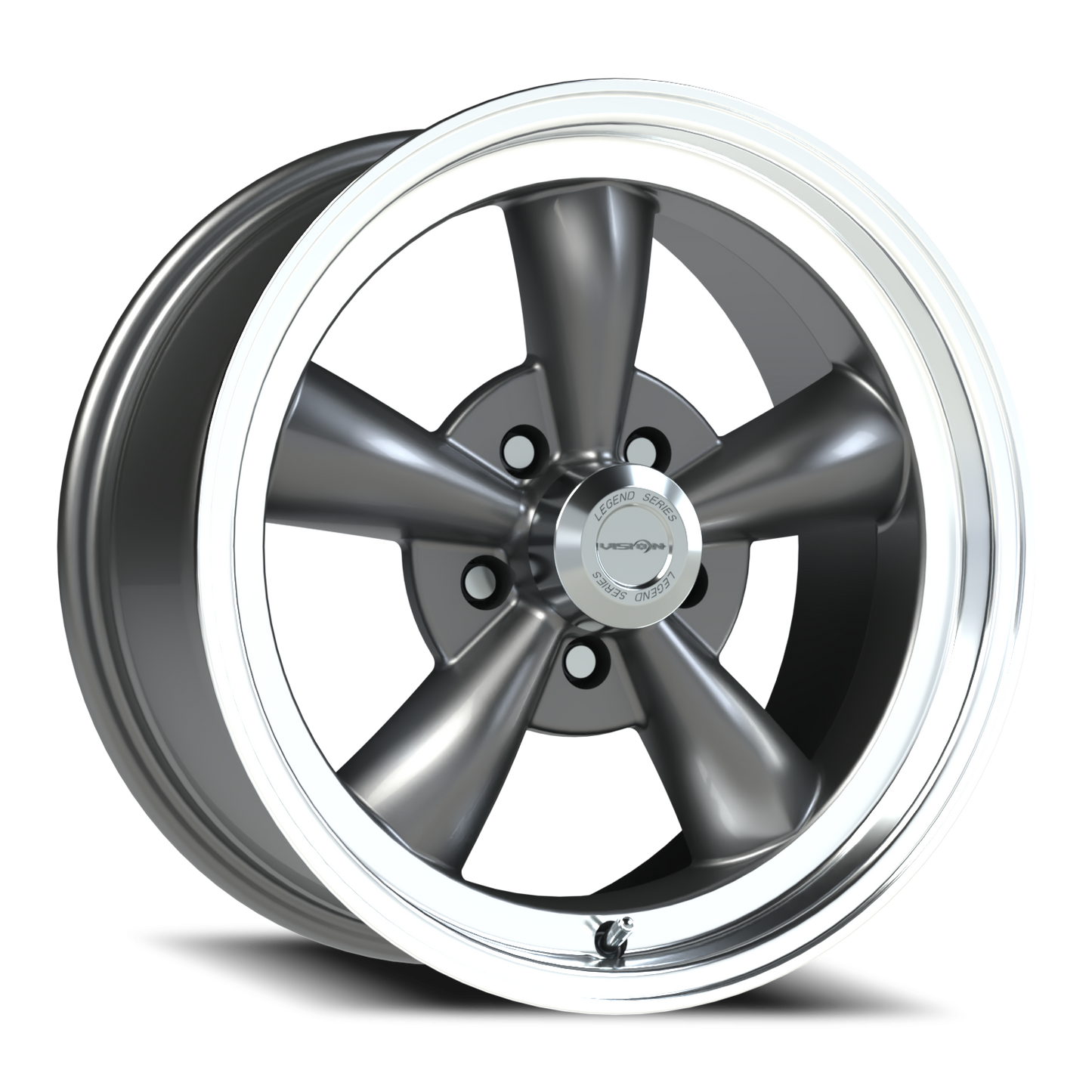 Vision 5 17X8 Gunmetal Machined Lip Wheel