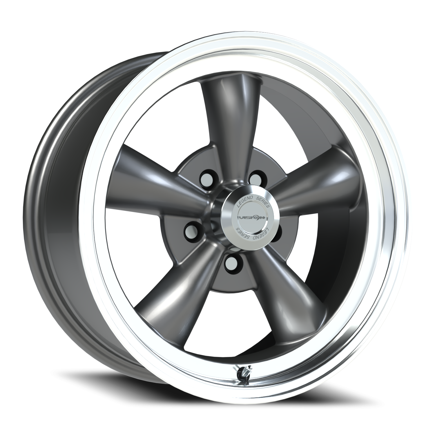 Vision 5 17X8 Gunmetal Machined Lip Wheel