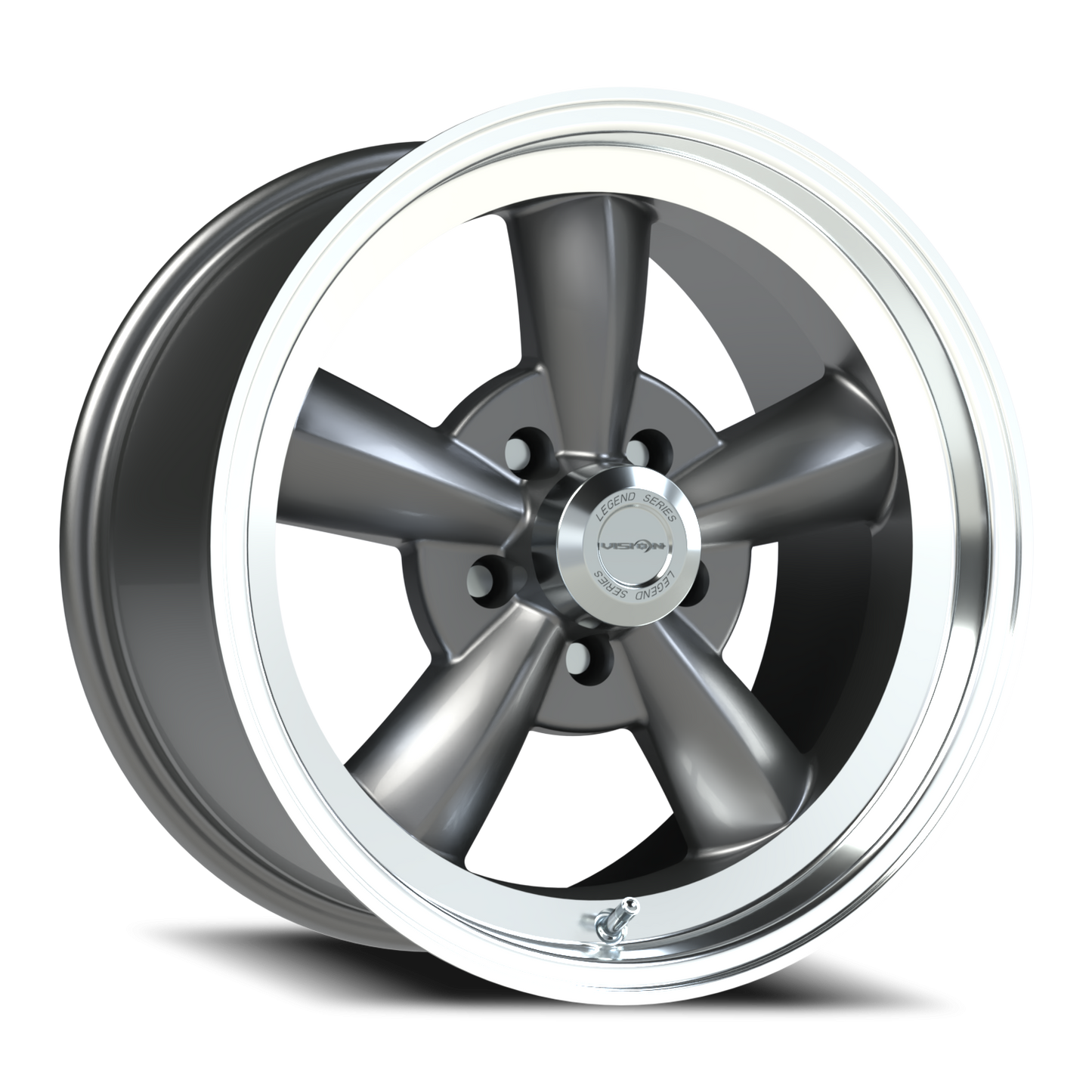 Vision 5 17X9 Gunmetal Machined Lip Wheel