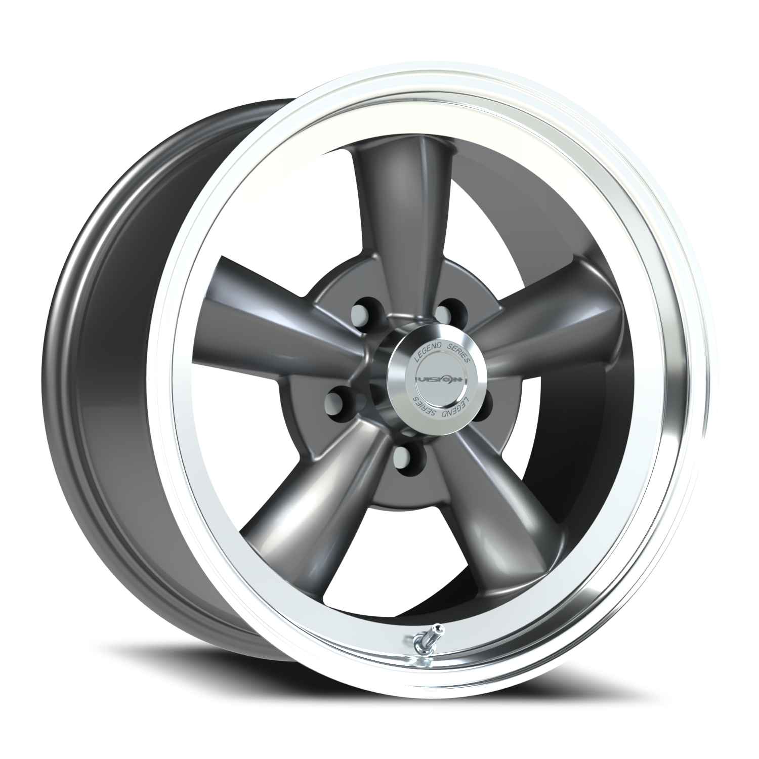 Vision 5 17X9 Gunmetal Machined Lip Wheel
