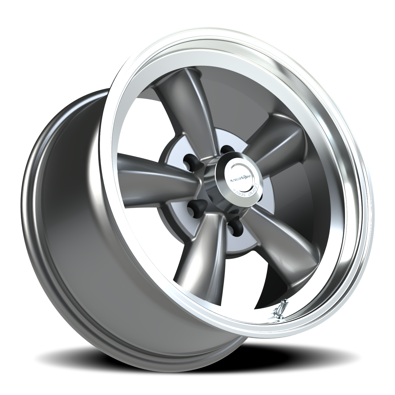 Vision 5 17X9 Gunmetal Machined Lip Wheel