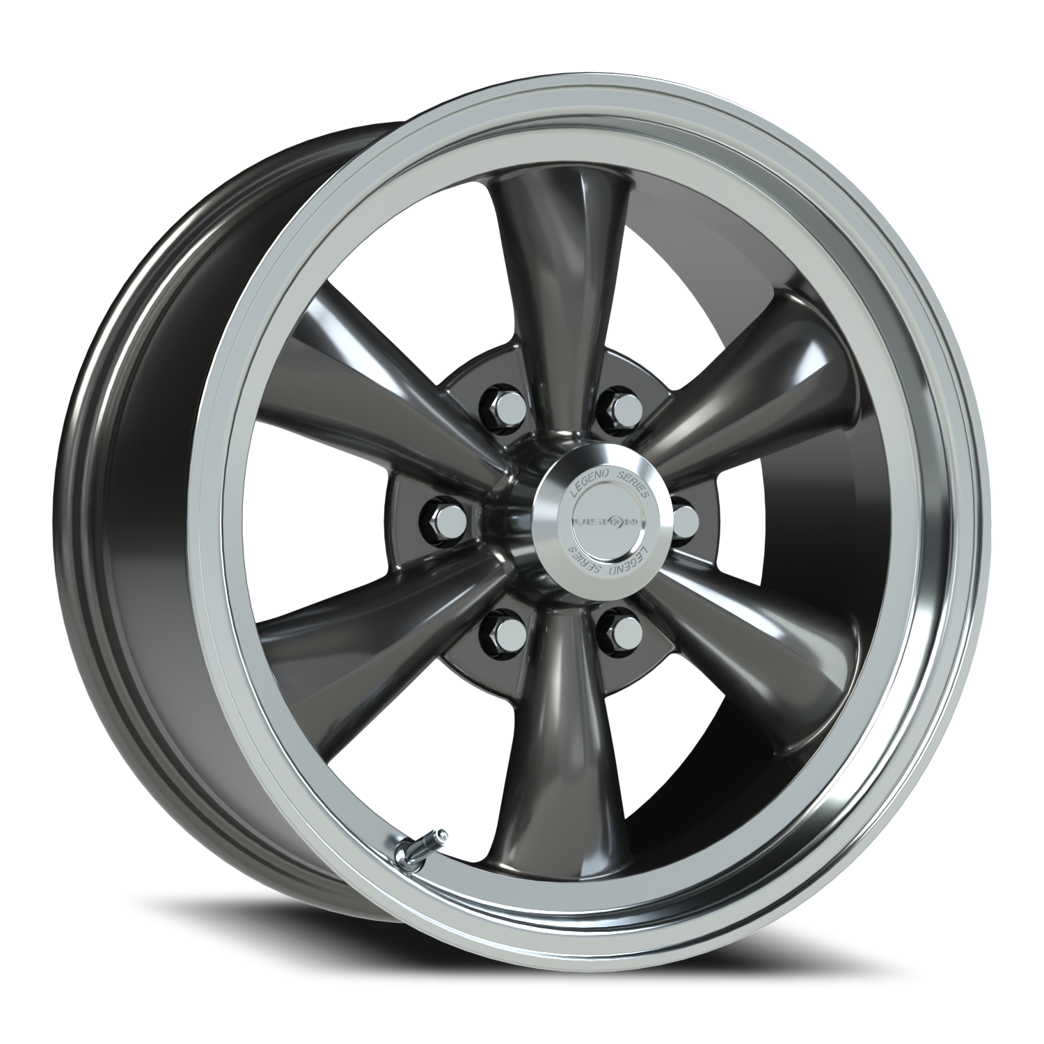 Vision LEGEND6 17X8 Gunmetal Machined Lip Wheel
