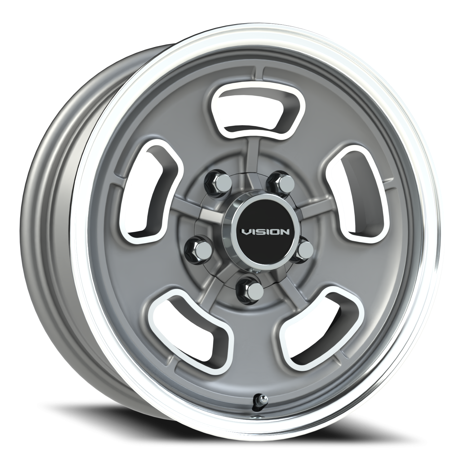Vision Shift 15X5.5 Satin Grey Machined Face/Lip Wheel