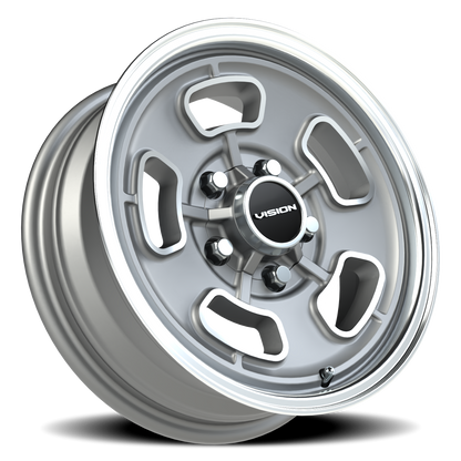 Vision Shift 15X5.5 Satin Grey Machined Face/Lip Wheel