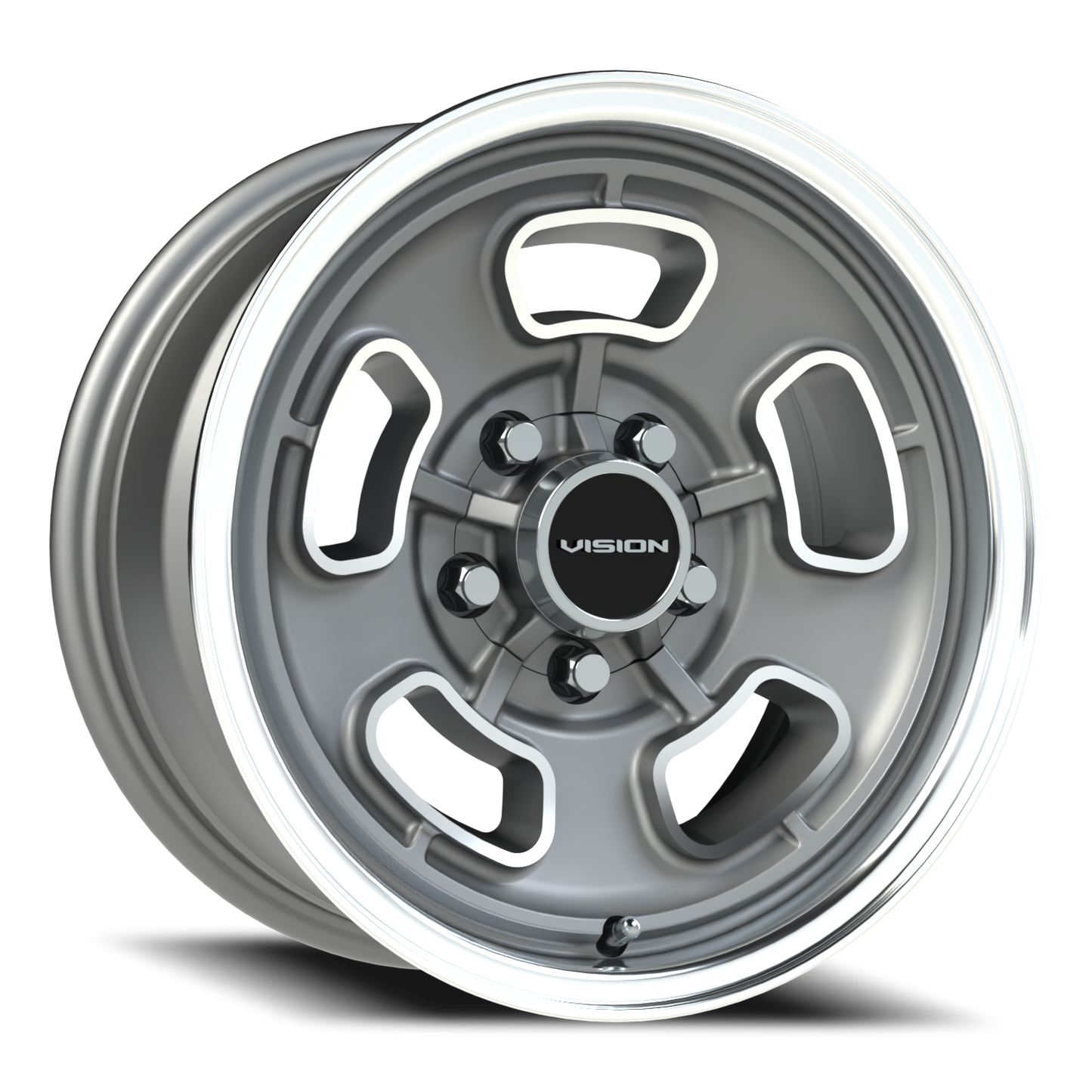Vision Shift 15X7 Satin Grey Machined Face/Lip Wheel