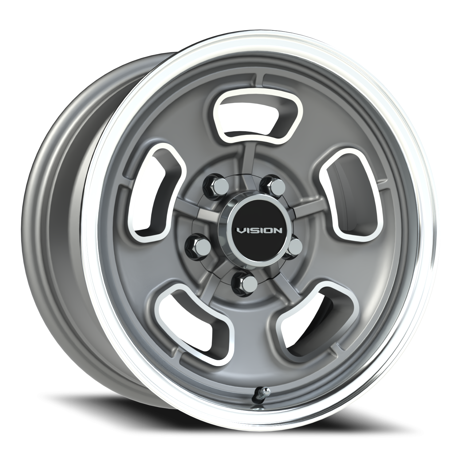 Vision Shift 15X7 Satin Grey Machined Face/Lip Wheel