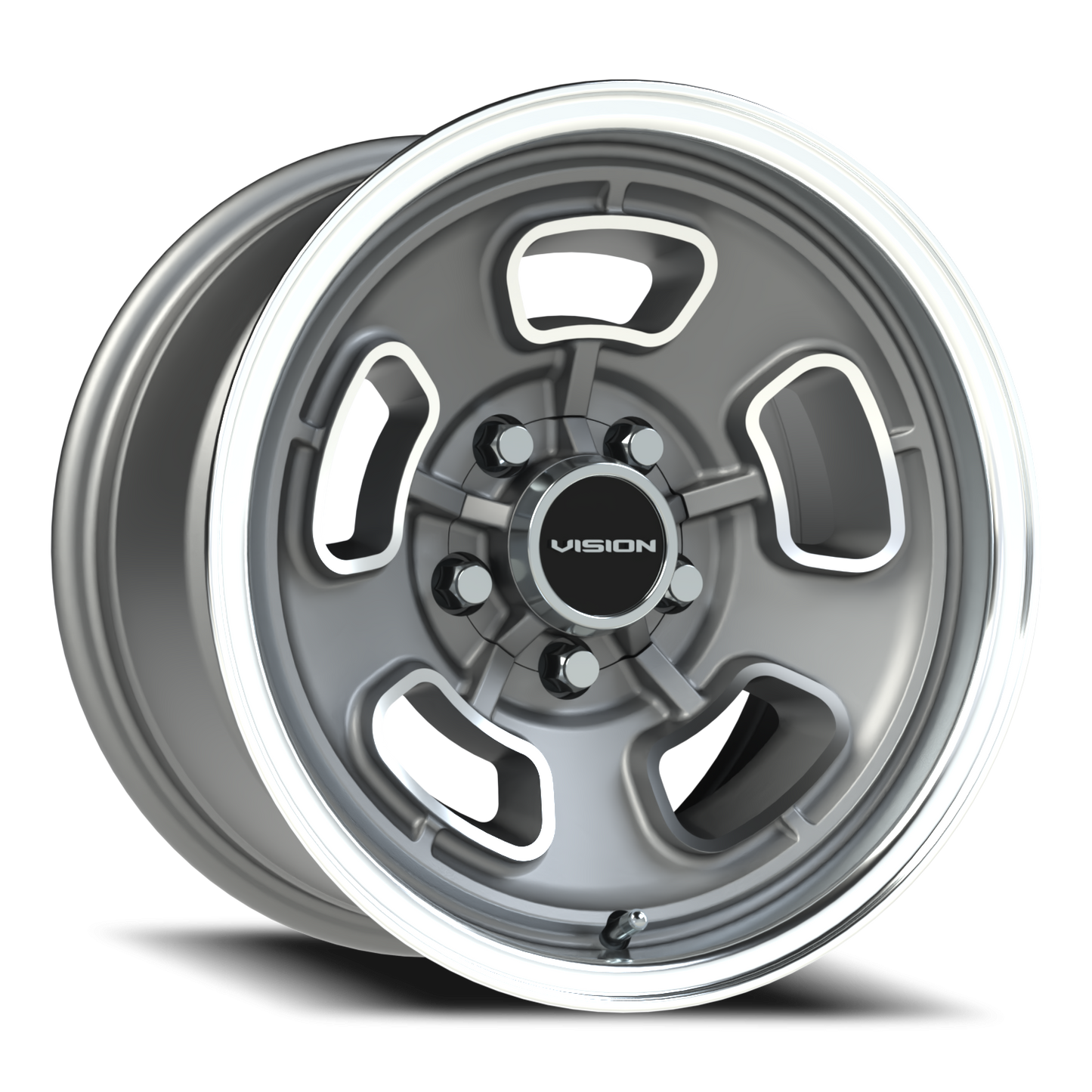 Vision Shift 15X8 Satin Grey Machined Face/Lip Wheel