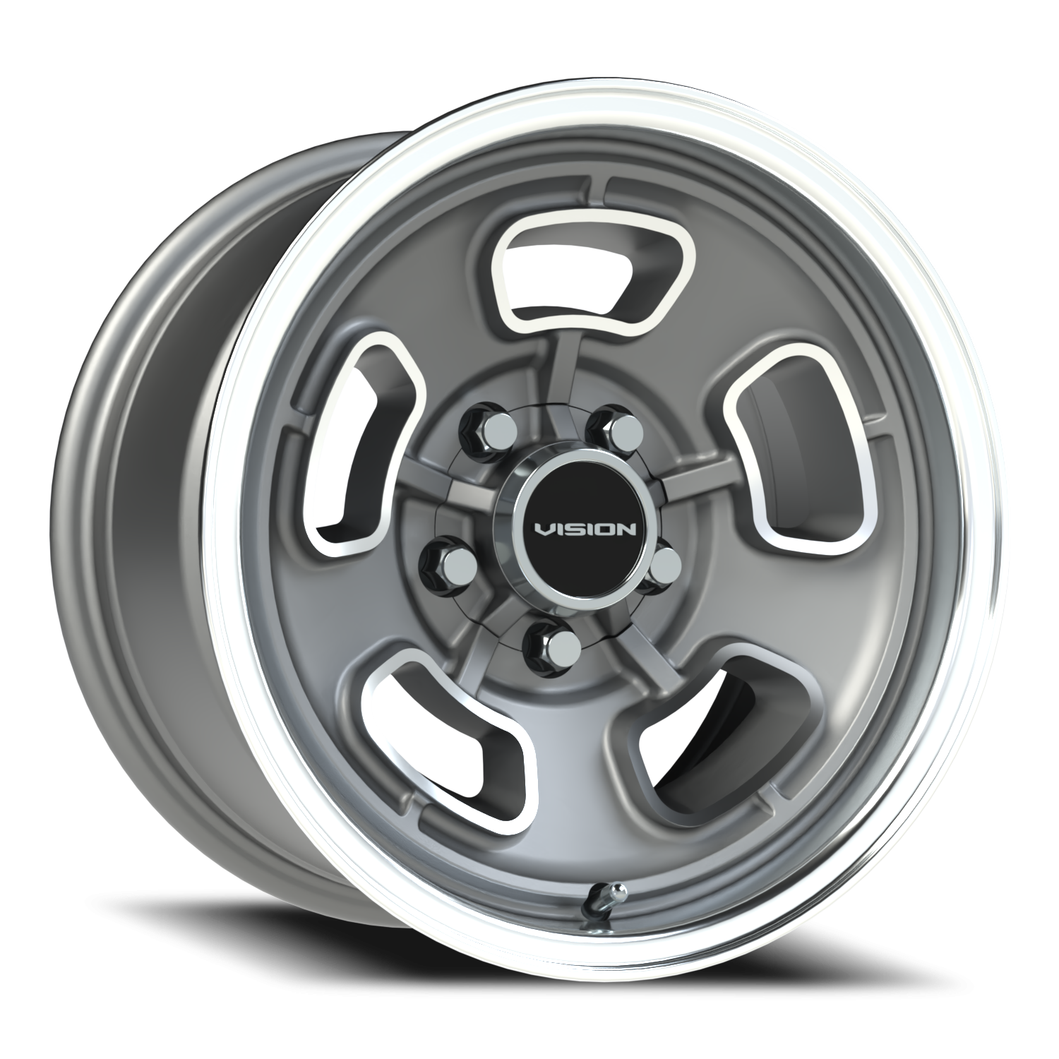 Vision Shift 15X8 Satin Grey Machined Face/Lip Wheel