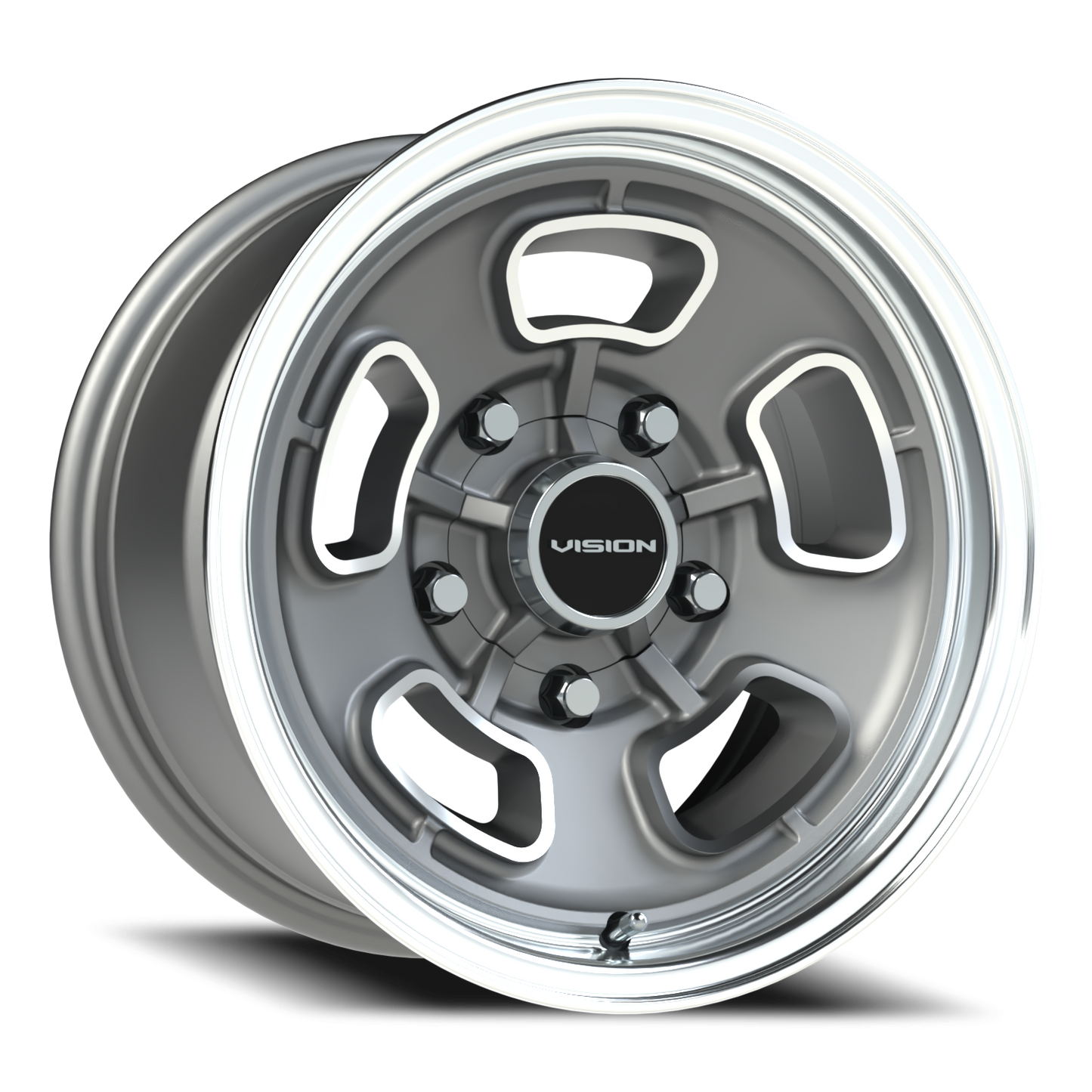 Vision Shift 15X8 Satin Grey Machined Face/Lip Wheel