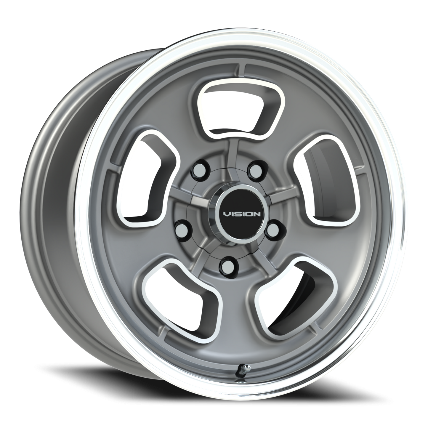 Vision Shift 17X8 Satin Grey Machined Face/Lip Wheel
