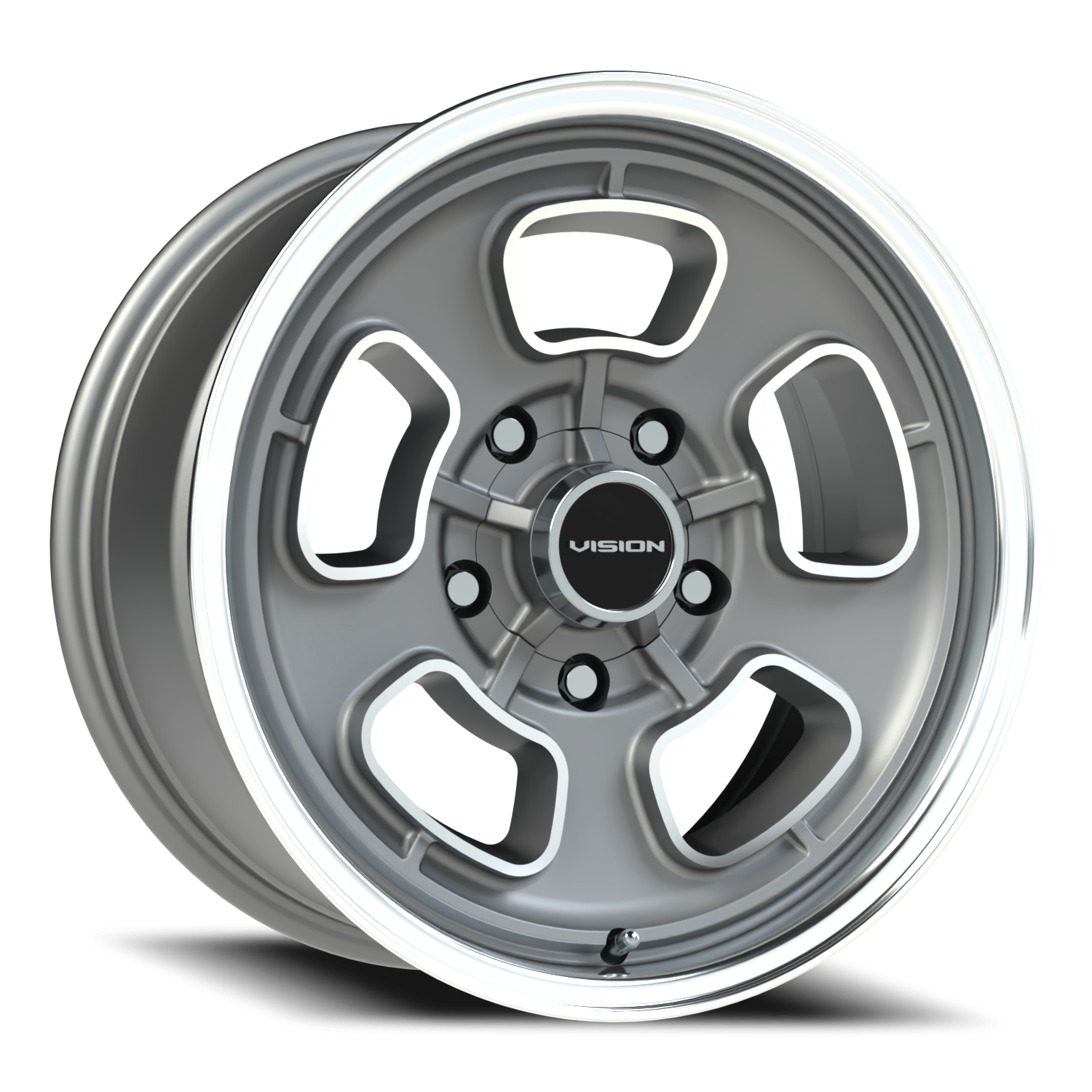Vision Shift 17X8 Satin Grey Machined Face/Lip Wheel