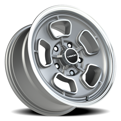 Vision Shift 17X8 Satin Grey Machined Face/Lip Wheel