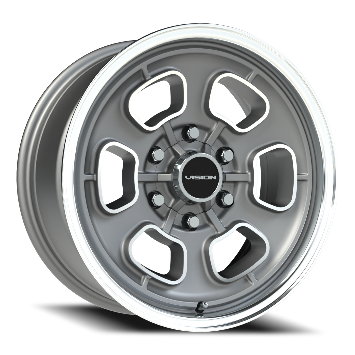 Vision Shift 17X8 Satin Grey Machined Face/Lip Wheel