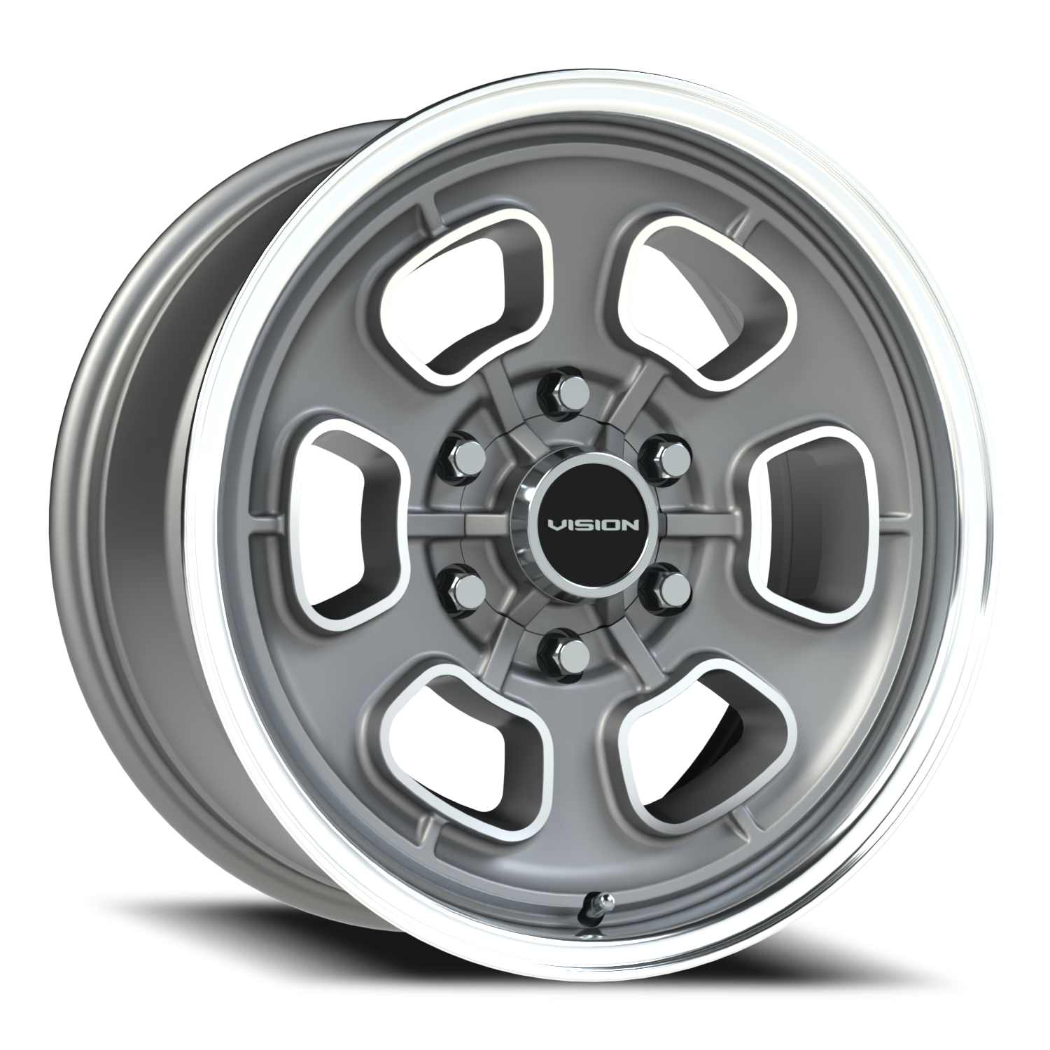 Vision Shift 17X8 Satin Grey Machined Face/Lip Wheel
