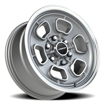 Vision Shift 17X8 Satin Grey Machined Face/Lip Wheel