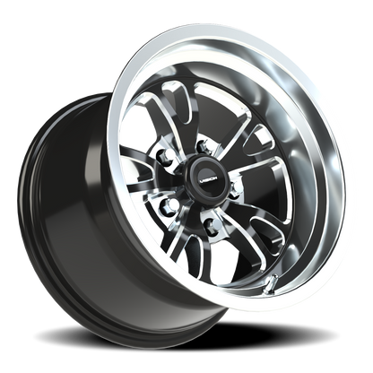 Vision Patriot 15X10 Gloss Black Milled Spoke Polished Lip Wheel