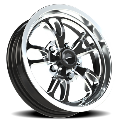 Vision Patriot 15X4 Gloss Black Milled Spoke Polished Lip Wheel