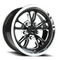 Vision Patriot 15X8 Gloss Black Milled Spoke Polished Lip Wheel