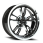 Vision Patriot 17X8 Gloss Black Milled Spoke Polished Lip Wheel