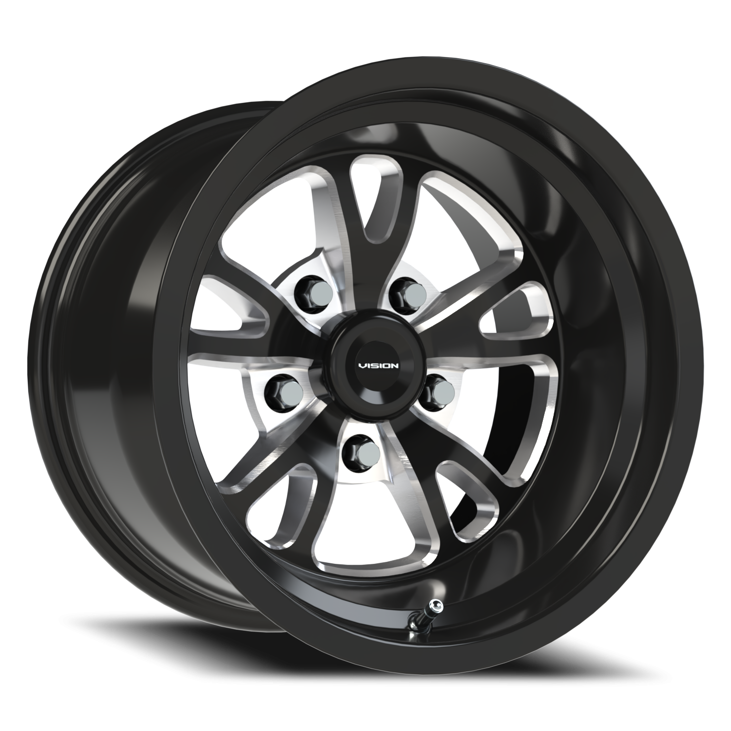 Vision Patriot 15X10 Gloss Black Milled Spoke Wheel