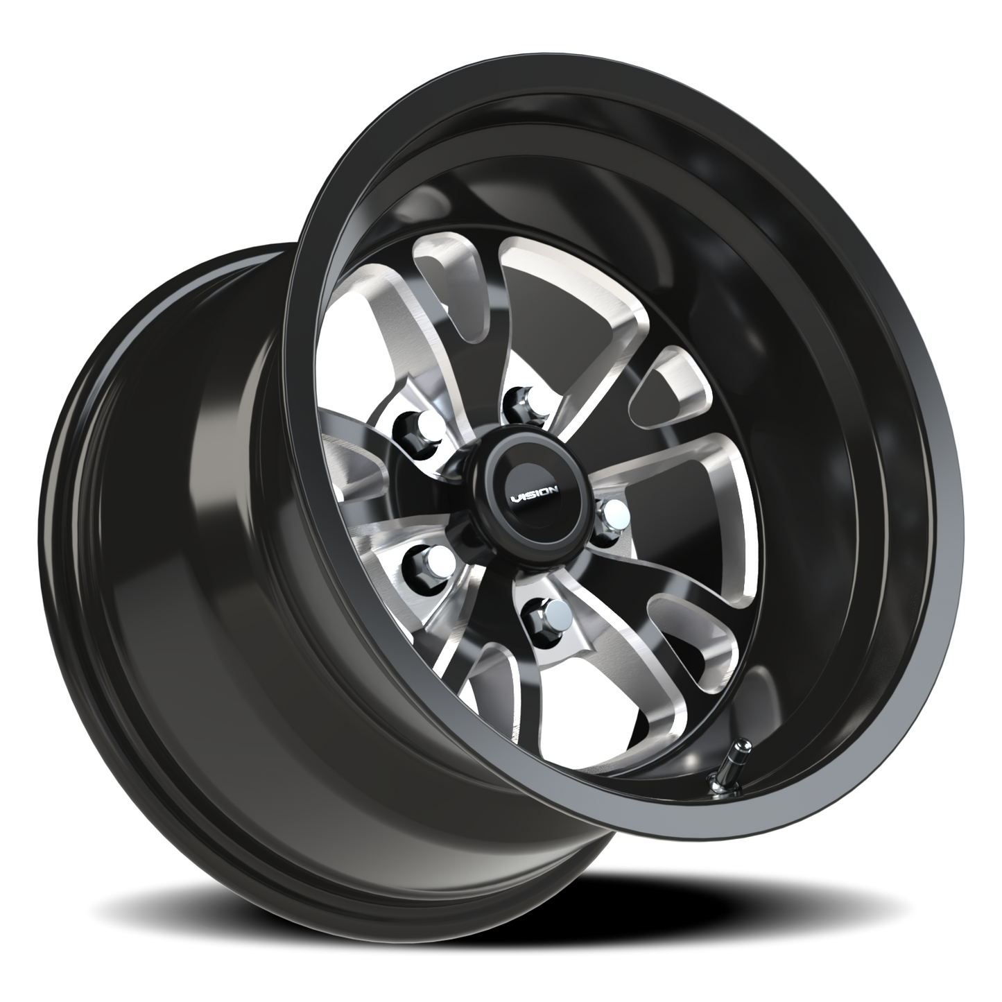 Vision Patriot 15X10 Gloss Black Milled Spoke Wheel
