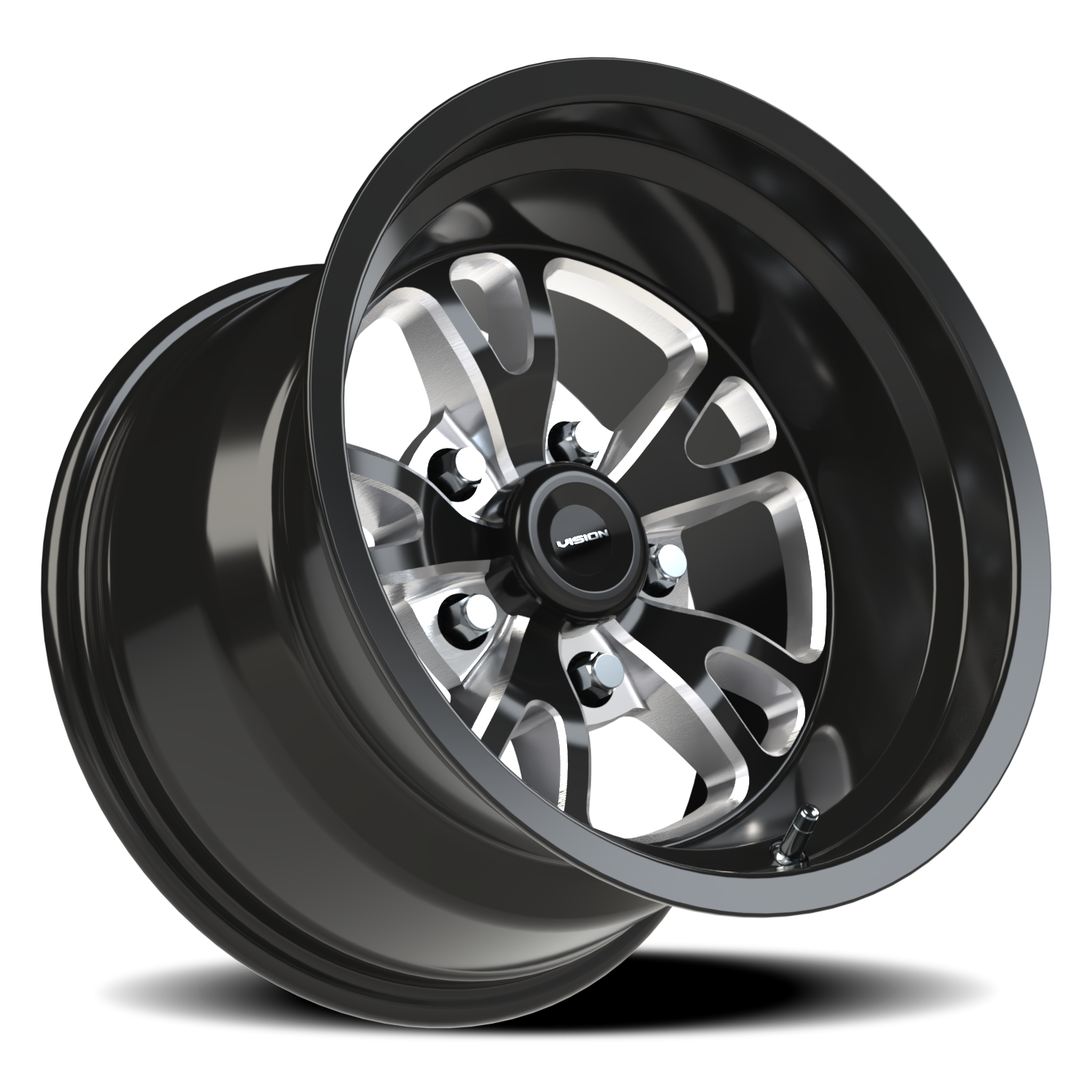 Vision Patriot 15X10 Gloss Black Milled Spoke Wheel