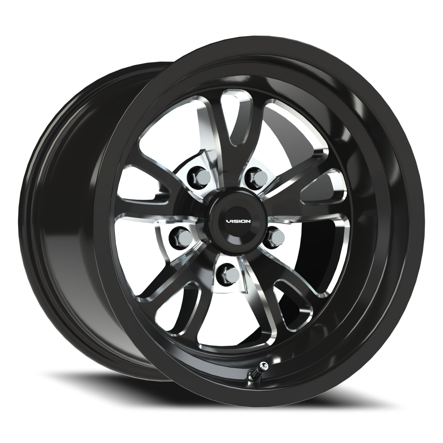 Vision Patriot 15X10 Gloss Black Milled Spoke Wheel