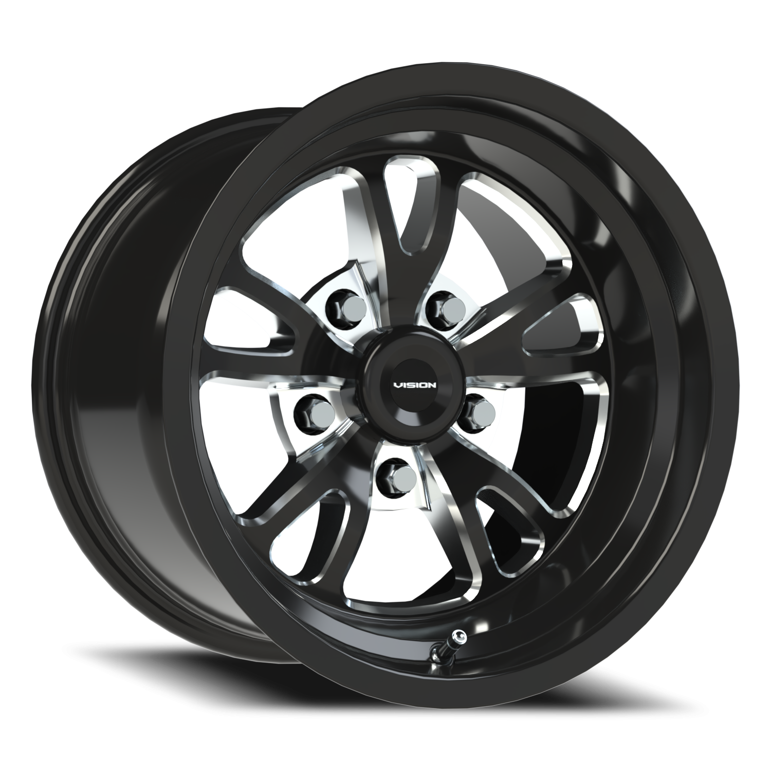 Vision Patriot 15X10 Gloss Black Milled Spoke Wheel