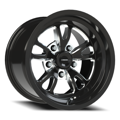 Vision Patriot 15X10 Gloss Black Milled Spoke Wheel
