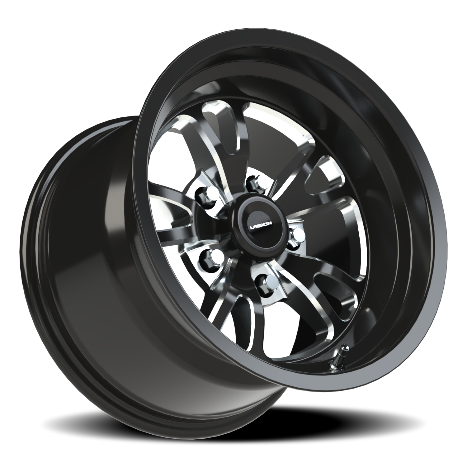 Vision Patriot 15X10 Gloss Black Milled Spoke Wheel