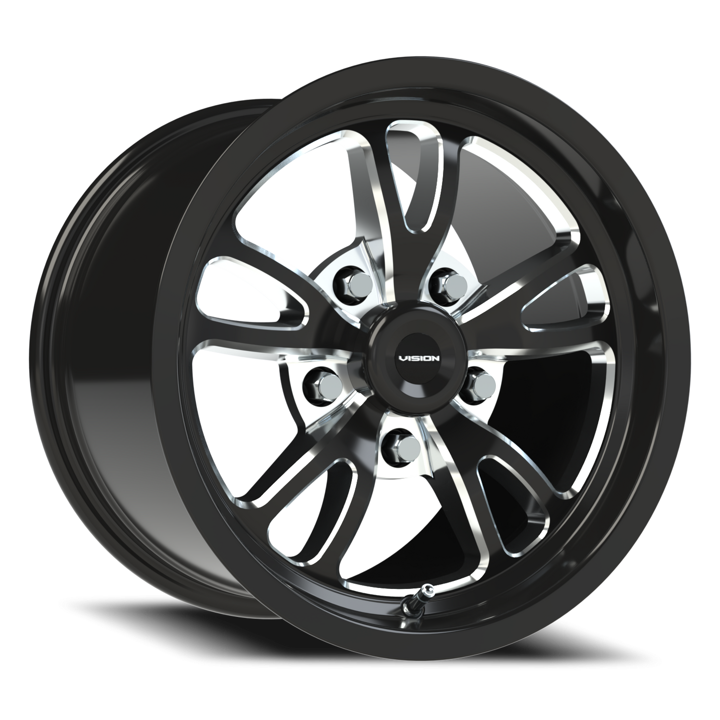 Vision Patriot 15X10 Gloss Black Milled Spoke Wheel