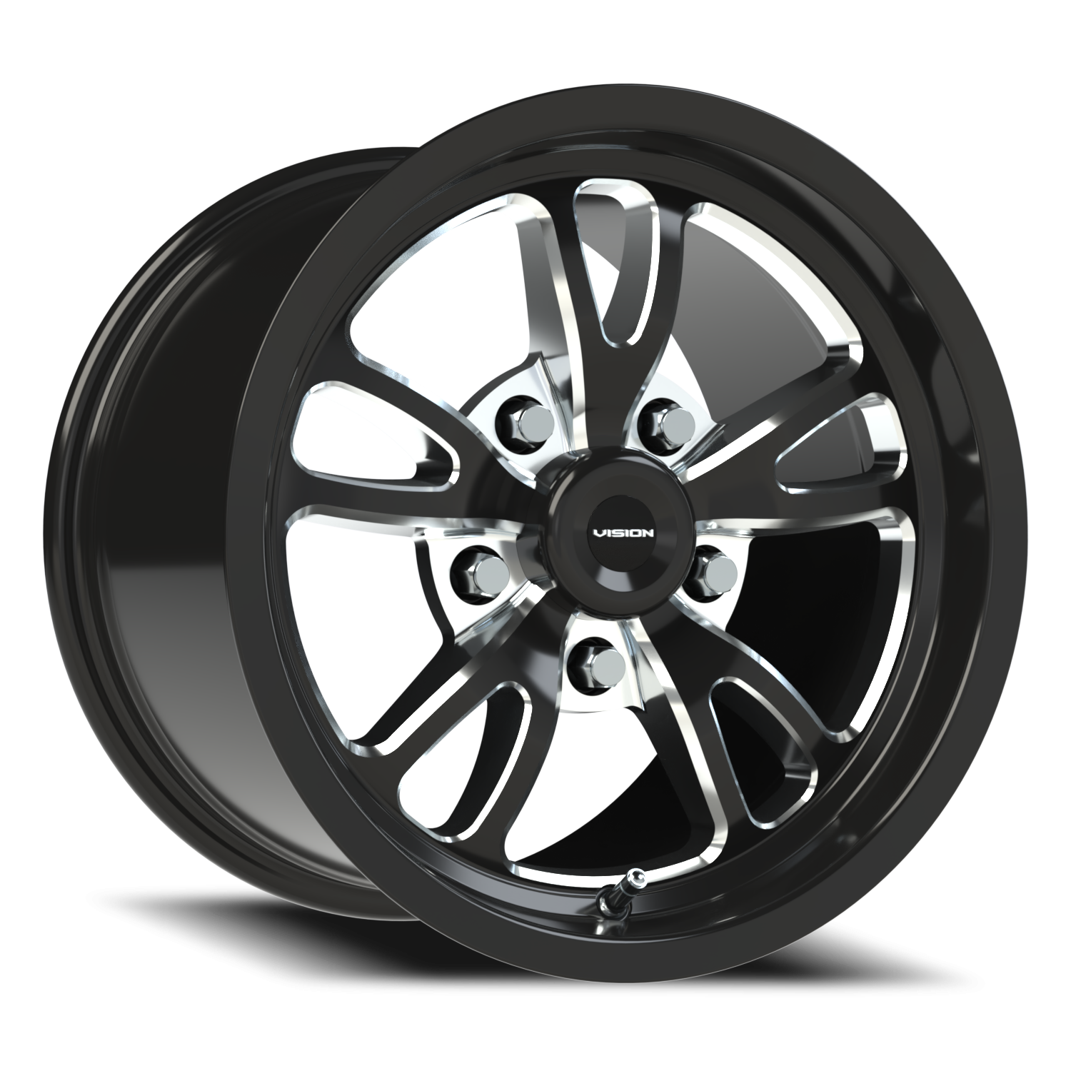 Vision Patriot 15X10 Gloss Black Milled Spoke Wheel
