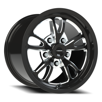 Vision Patriot 15X10 Gloss Black Milled Spoke Wheel