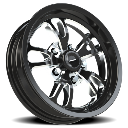 Vision Patriot 15X4 Gloss Black Milled Spoke Wheel