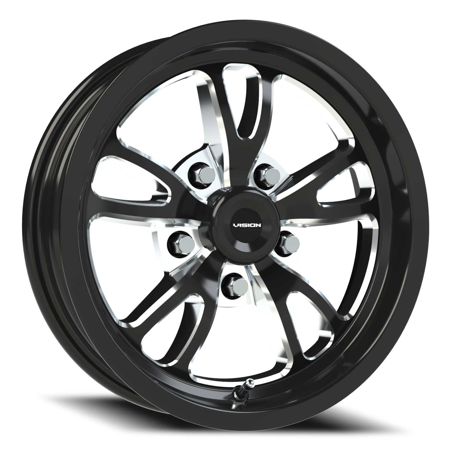 Vision Patriot 15X4 Gloss Black Milled Spoke Wheel